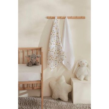 Karaca Home Bee %100 Pamuk 2'li Sarı Bebek Müslin Set