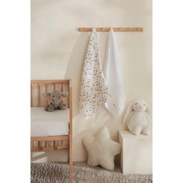 Karaca Home Bee %100 Pamuk 2'li Sarı Bebek Müslin Set