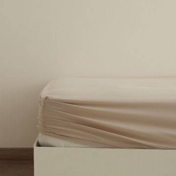 Karaca Home Bej Basic %100 Pamuk Çift Kişilik Lastikli Çarşaf