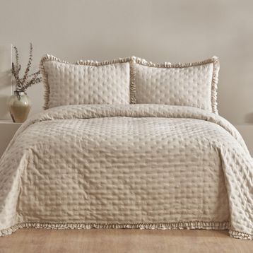Karaca Home Bej Viona Çift Kişilik Yatak Örtüsü Seti
