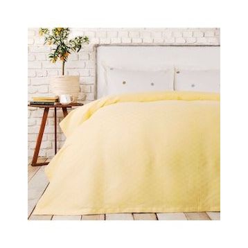 Karaca Home Boni %100 Pamuk Sarı Çift Kişilik Pike