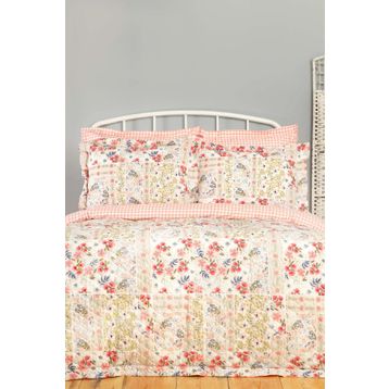 Karaca Home Bonita Pembe Pamuklu Çift Kişilik Complete Nevresim Takımı