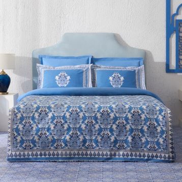 Karaca Home Casandra Pamuk Mavi 200 x 220 cm Çift Kişilik Nevresim Takımı