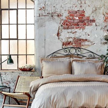 Karaca Home Charm Bold Saten Bej Çift Kişilik Nevresim Takımı