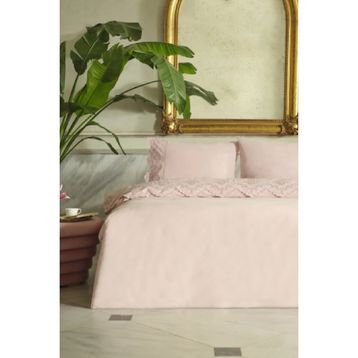 Karaca Home Chole Brodeli %100 Pamuk Pudra Çift Kişilik Nevresim Takımı