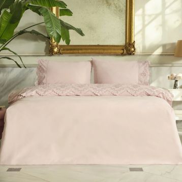 Karaca Home Chole Brodeli %100 Pamuk Pudra Çift Kişilik Nevresim Takımı