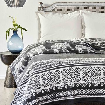 Karaca Home Colmar Antrasit Gri Pamuk 180x220 cm Çift Kişilik Battaniye