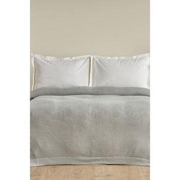 Karaca Home Cool Touch Gri Çift Kişilik Triko Battaniye