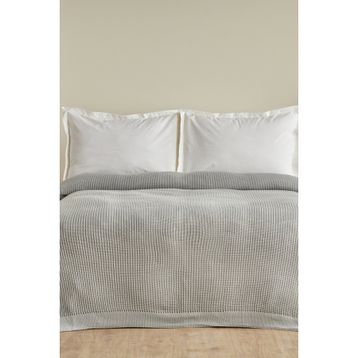 Karaca Home Cool Touch Gri Çift Kişilik Triko Battaniye