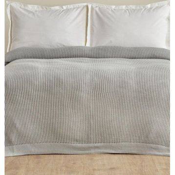 Karaca Home Cool Touch Gri Çift Kişilik Triko Battaniye