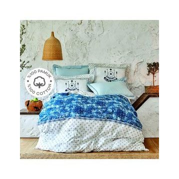 Karaca Home Costa Mavi Çift Kişilik Nevresim Takımı