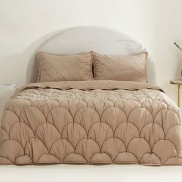 Karaca Home Cowrie Bej Çift Kişilik Luxury Comfort Uyku Seti