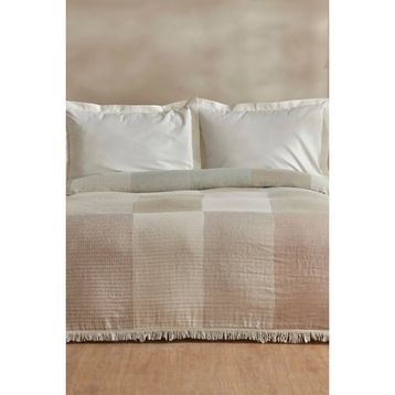 Karaca Home Cube %100 Pamuk Bej Çift Kişilik Müslin Pike