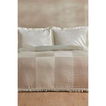 Karaca Home Cube %100 Pamuk Bej Çift Kişilik Müslin Pike