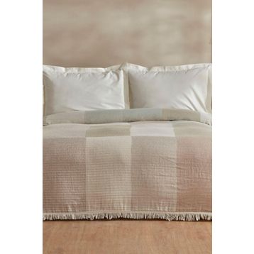 Karaca Home Cube %100 Pamuk Bej Çift Kişilik Müslin Pike