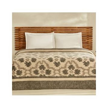 Karaca Home Damask Antrasit Çift Kişilik Pamuklu Battaniye