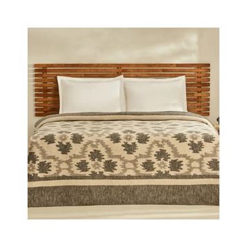 Karaca Home Damask Antrasit Çift Kişilik Pamuklu Battaniye
