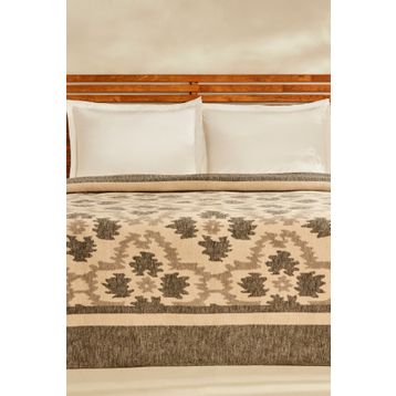 Karaca Home Damask Antrasit Çift Kişilik Pamuklu Battaniye