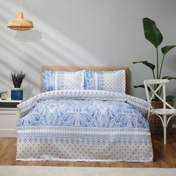 Karaca Home Della Mavi Çift Kişilik Nevresim Pike Takımı