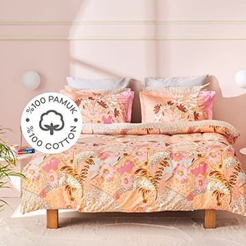 Karaca Home Denis Pudra %100 Pamuk Saten Çift Kişilik Nevresim Takımı