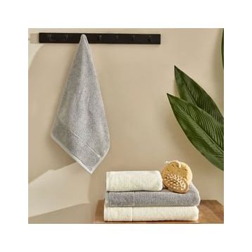 Karaca Home Doana Offwhite-Gri Hamam Seti