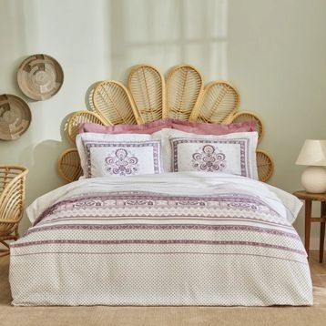Karaca Home Efren %100 Pamuk Çift Kişilik Mürdüm Pike Takımı