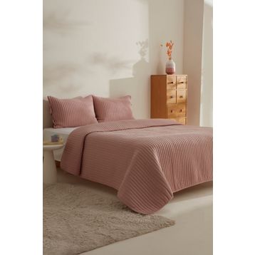 Karaca Home Elie Pudra Çift Kişilik Yatak Örtüsü Seti