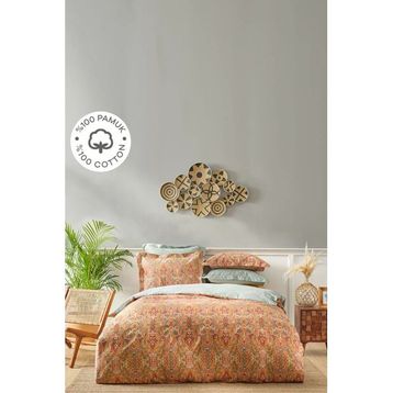 Karaca Home Evan Kiremit Çift Kişilik %100 Pamuk Saten Nevresim Takımı