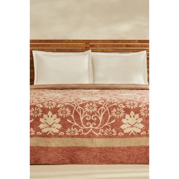 Karaca Home Flara Terracotta Çift Kişilik Pamuklu Battaniye