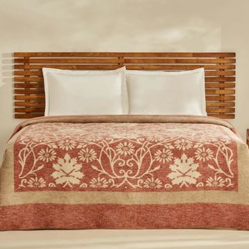 Karaca Home Flara Terracotta Çift Kişilik Pamuklu Battaniye