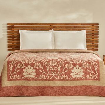 Karaca Home Flara Terracotta Çift Kişilik Pamuklu Battaniye