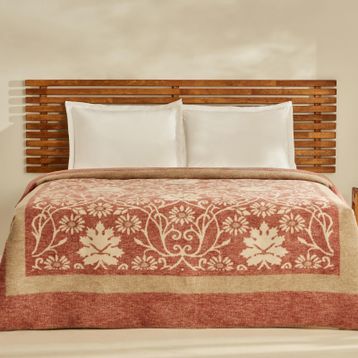 Karaca Home Flara Terracotta Çift Kişilik Pamuklu Battaniye