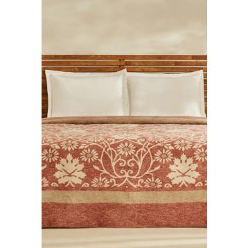 Karaca Home Flara Terracotta Çift Kişilik Pamuklu Battaniye