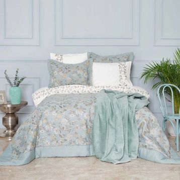 Karaca Home Flora 8 Parça Mavi Çift Kişilik Çeyiz Seti