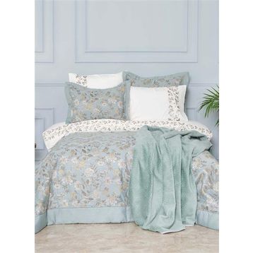 Karaca Home Flora 8 Parça Mavi Çift Kişilik Çeyiz Seti