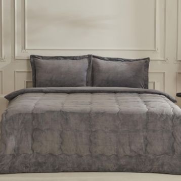 Karaca Home Flufy Çift Kişilik Soft Dream Antrasit Comfort Uyku Seti