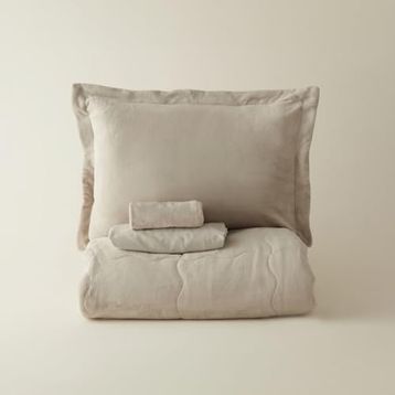 Karaca Home Flufy Çift Kişilik Soft Dream Bej Comfort Uyku Seti