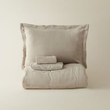 Karaca Home Flufy Çift Kişilik Soft Dream Bej Comfort Uyku Seti