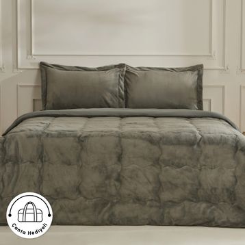 Karaca Home Flufy Tek Kişilik Soft Dream Haki Comfort Uyku Seti