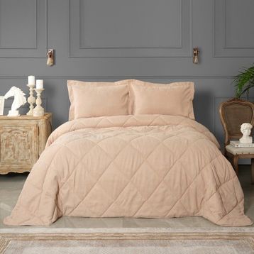 Karaca Home Glaze Private 250x230 cm Bej Çift Kişilik Comfort Yatak Örtülü Yorgan Set