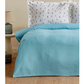 Karaca Home Joy Sail Turkuaz Pamuk Çift Kişilik Pike Takımı