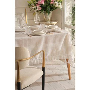 Karaca Home Lalisa 150x220 cm Beyaz Dertsiz Masa Örtüsü