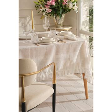 Karaca Home Lalisa 150x220 cm Beyaz Dertsiz Masa Örtüsü