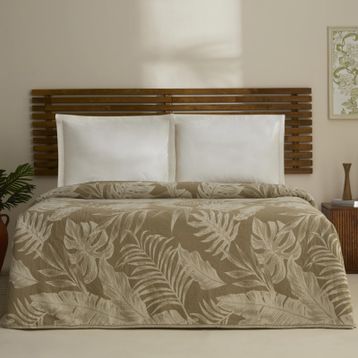 Karaca Home Leafy Sea Müslin Haki Çift Kişilik Tek Pike