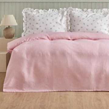 Karaca Home Lidya %100 Pamuk Pudra Tek Kişilik Pike Takımı