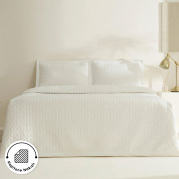 Karaca Home Liora Beyaz Çift Kişilik Yatak Örtüsü