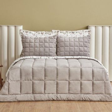Karaca Home Lorrie Gri Tek Kişilik Baskılı Tedy Comfort Set