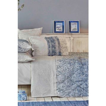 Karaca Home Marea Mavi Çift Kişilik Pamuk Uyku Seti