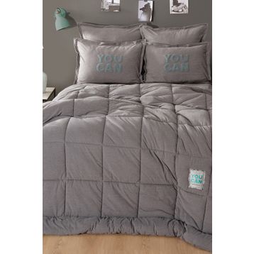 Karaca Home Motto Cotton Comfort Çift Kişilik Gri Uyku Seti