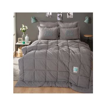 Karaca Home Motto Cotton Comfort Çift Kişilik Gri Uyku Seti